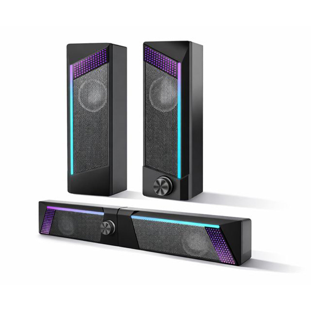 Subwoofer/ parlante de escritorio para gamer con bajos potentes y luces RGB